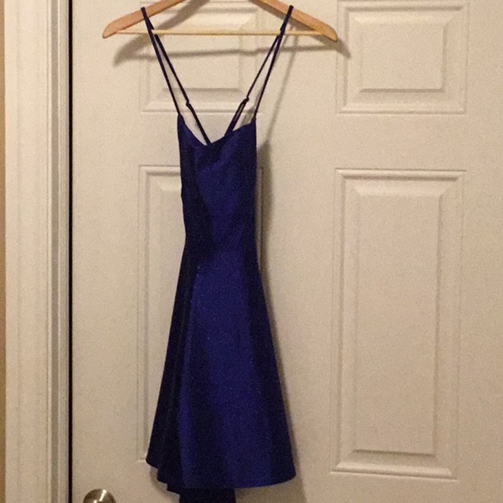 Dillard’s glitter lace-up back fit-and-flare mini dress size medium (juniors)